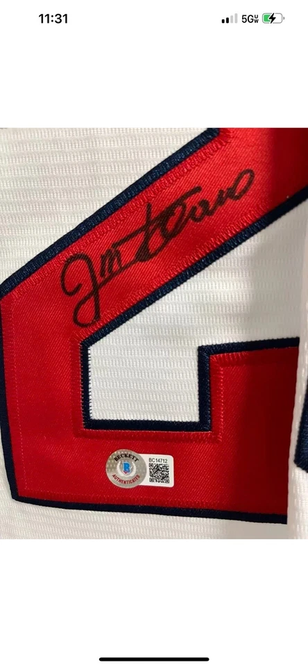Jim Thome Cleveland Indians Guardians Autographed Signed Jersey W/Beckett COA - Image 3 of 4