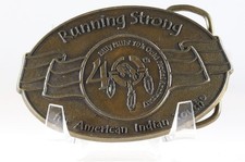 Running Strong for American Indian Youth Belt Buckle Solid Brass Buckle Vintage