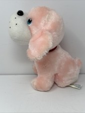 Vintage Pink Puppy Dog Plush With Collar Animal Toys Inc. 1986