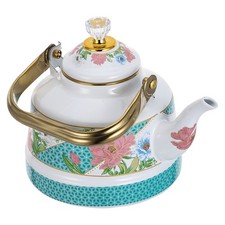  Floral Enamel Tea Kettle: Antique Flower Tea Kettle Stovetop - 1.7L Retro