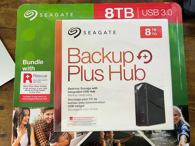 SEALED Seagate Backup Plus Hub USB 3.0 Desktop External Hard Drive 8TB