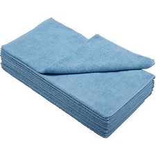 16" x 16" 300 GSM Microfiber Cleaning Cloths Blue 12 Cloths/Pack