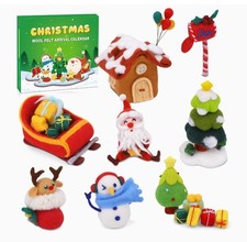 Christmas Wool Felt Countdown Calendar, Complete Needling Felt Kit, DIY Plush Wo