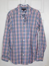 Banana Republic Non Iron Slim Fit Shirt Mens Large 16 34/35 Check Button Down