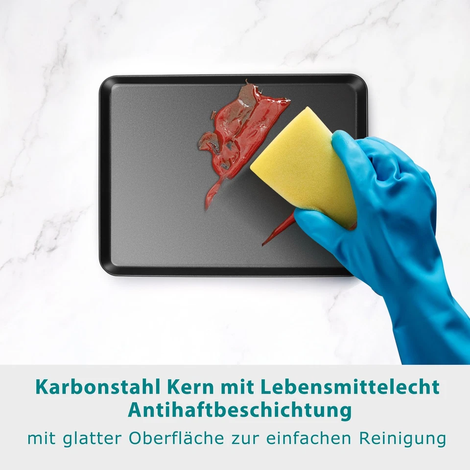 Mini Ofenblech Rechteckig Karbonstahl Backblech Kuchenblech Backform mit Anti... - Bild 4 von 4