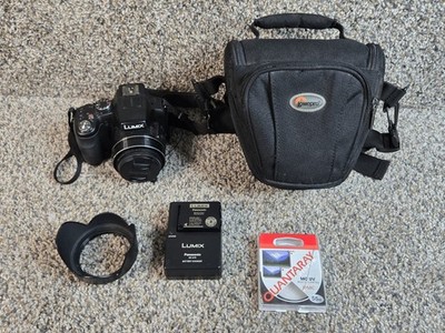 Panasonic Lumix DMC-FZ200 Full HD Digital Camera w Battery, Charger, Lens Hood +