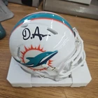 Devon Achane Miami Dolphins Autographed Mini Helmet BAS Authenticated