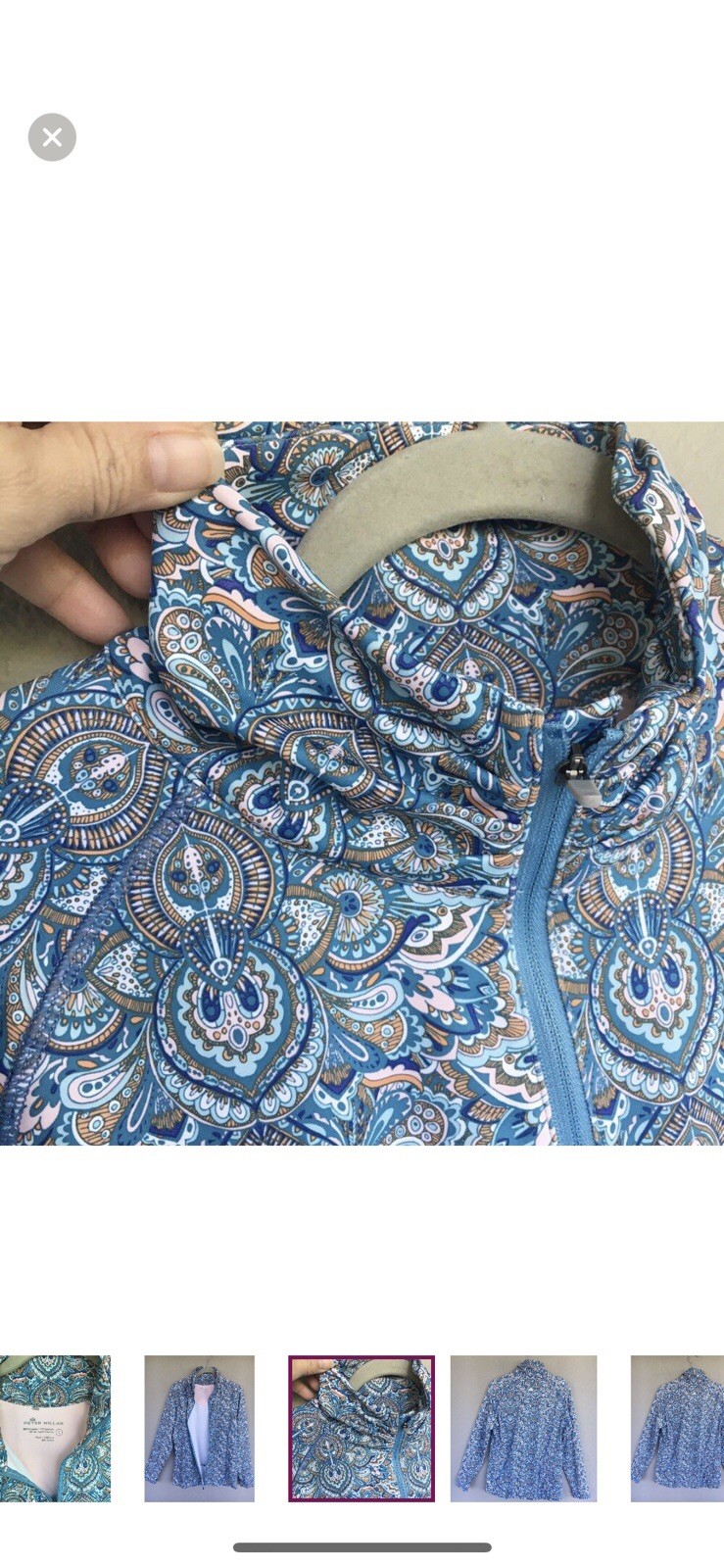 Peter Millar Performance Zip Up Jacket L Teal Pai… - image 13