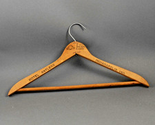 Vintage Hotel Antlers Indianapolis IND Wood Coat Hanger Collectible w/ Pants Bar