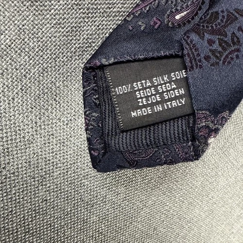 Dolce And Gabbana Tie 100% Silk Dark Blue Paisley Pattern Made In Italy image 4
