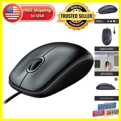 Precision Logitech B100 Wired USB/PS2 Mouse - Ambidextrous Design - 800 DPI