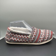 Toms Alpargata Holiday Fair Isle Shoes Women  s 8 Faux Fur Slippers