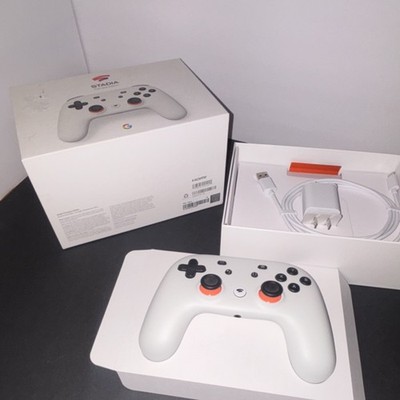 Google Stadia Premiere Edition Controller White USB Wireless with Accessories