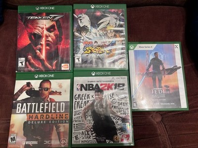Lot of 5 Xbox One / Series x Games - Naruto Tekken Star Wars Battlefield NBA2k19