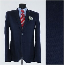 Mens Summer Blazer 36L US Size MULISH Navy Blue Cotton Sport Coat Jacket