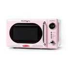 Pink Retro Compact Microwave Oven - 0.7 Cu. Ft. - 700W - LED Display & Lock