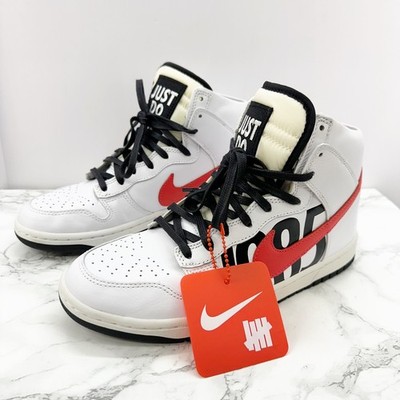 Nike Lab Dunk High Lux UNDFTD Mens 7.5 White Red Black 826668-160 Excellent