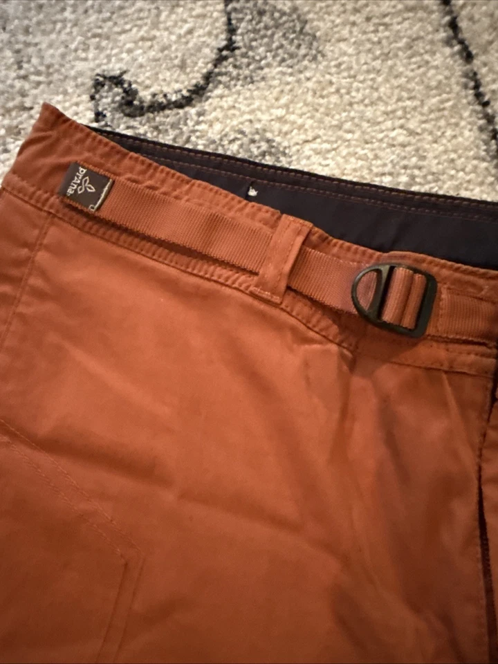 Pantalones de respiración PrAna para hombre talla grande cobre naranja senderismo enrollables elásticos Foto 2 de 4