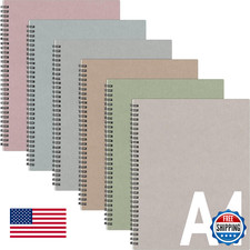 Glenmal 6 PK A4 8.5x11" College Ruled Spiral Notebooks Kraft Cover 80GSM