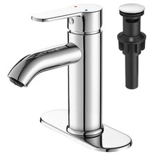 VOTON Chrome Bathroom Sink Faucet, Single Handle Stainless Steel for 1 or 3 Hole