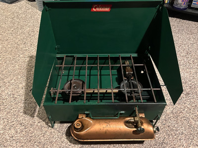 トミー様売約済 Coleman ツーバーナーコンロ 425F グリーン VINTAGE COLEMAN Gas Camping Stove 2 Burner 425B 1950s WICHITA