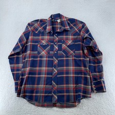 Vtg Wrangler Shirt Mens XL Colorful Plaid Western Collared Pearl Snap USA