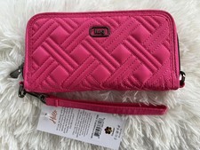 Lug Whirly RFID Wristlet Wallet in Powerful Pink NWT