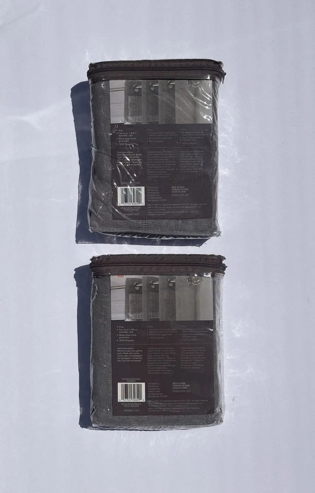 "Juego de 2 cortinas de panel gris Allen + Roth 52""x84"" nuevo sin etiquetas" Foto 3 de 3