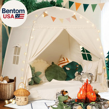 Large Teepee Tent for Kids: with Star Lights Flags - Tent for Kids Indoor Kids