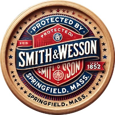 Blechschild rund Smith Wesson Smith&Wesson Waffe Retro Nostalgie Vintage TEL2238