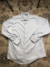 Brooks Brothers Dress Shirt Mens 17 34/35 Blue Stripe Non Iron Supima Regent