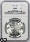 1922 Peace Dollar NGC MS 63