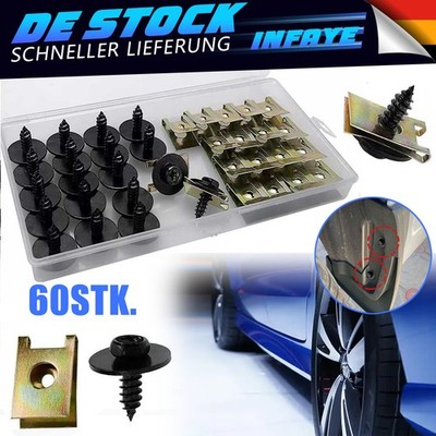 60X Auto U Mutter Sechskant Schrauben Radlauf Unterfahrschutz Unterboden Clip DE