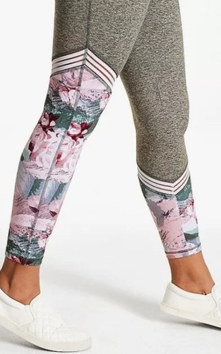 NWT Justice Girl's Floral Mesh Stripe Leggings Pants Cheer Dance Gymnast Sz12 - Picture 3 of 3