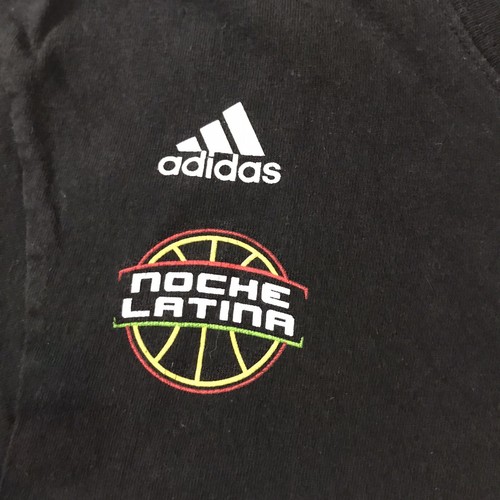 El Heat Shirt Mens Large Black White Red Graphic NBA Adidas Short Sleeve - Picture 3 of 13