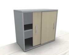 Anstell-Schiebetürenschrank 72cm hoch montiert Sideboard 80cm breit Aktenschrank