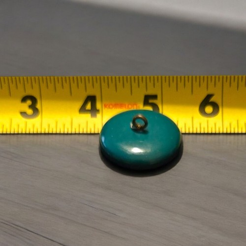Large Forest Green Buttons Set Of 3 Metal Loop on Back (504} - Picture 5 of 6