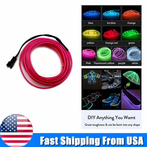 Tira LED de neón para decoración de fiestas de baile púrpura de 2M con alambre EL - Imagen 1 de 8