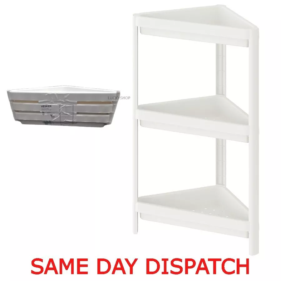 Ikea VESKEN Bathroom Kitchen corner shelf unit 33x33x71 cm