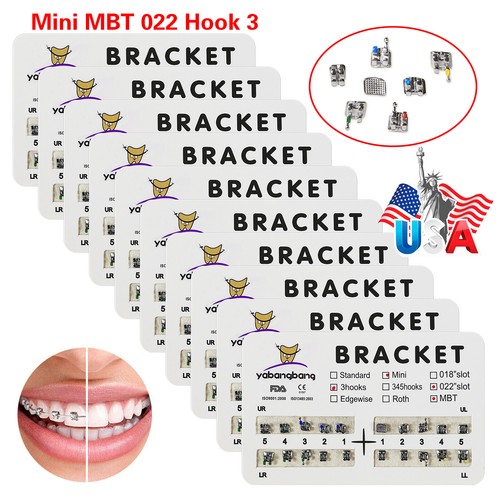 Brackets dentales ortodoncia de metal para dientes 022 Roth Mbt 3/3-4-5 ganchos - Imagen 42 de 49