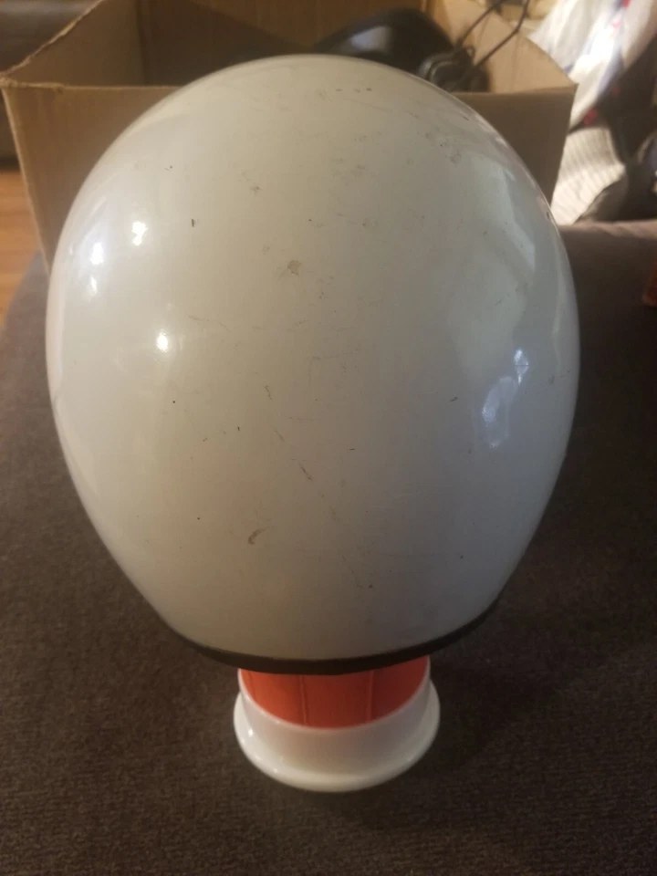 Medio casco corto vintage Bell Toptex blanco moto talla 7 1/2. Años 60 Foto 3 de 4