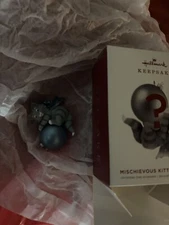 Hallmark Keepsake Ornament 2019 Mischievous Kittens Blue Mystery Surprise Cat