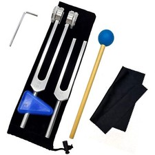 528 Hz Tuning Fork 136.1 Hz Tuning Fork Set with Triangular Silica Gel Chak...