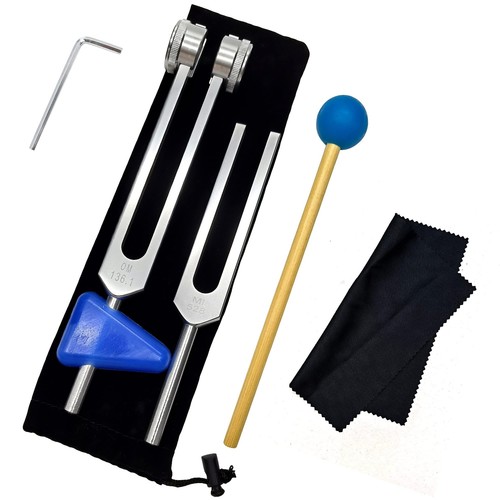 528 Hz Stimmgabel & 136,1 Hz Stimmgabel Set mit dreieckigem Silica Gel Chak... - Bild 1 von 7