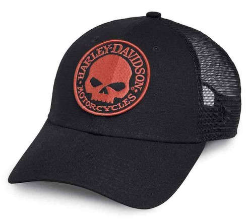 EMBROIDERED WILLIE G SKULL TRUCKER CAP 