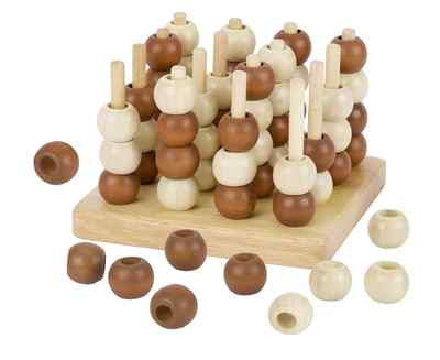 Goki Tic-Tac-Toe Holzspiel Familienspiel 3-D-Spiel Strategiespiel HS058
