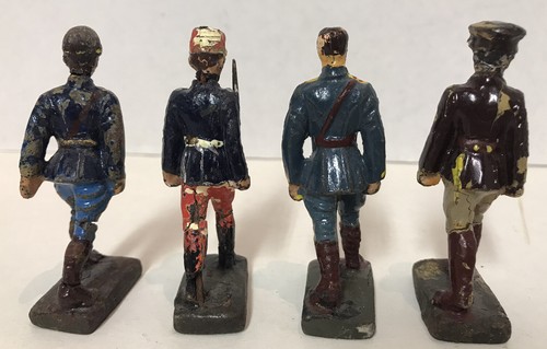 4 Vintage 3" Composition Toy Soldiers By Lineol ,Germany - Picture 2 of 12