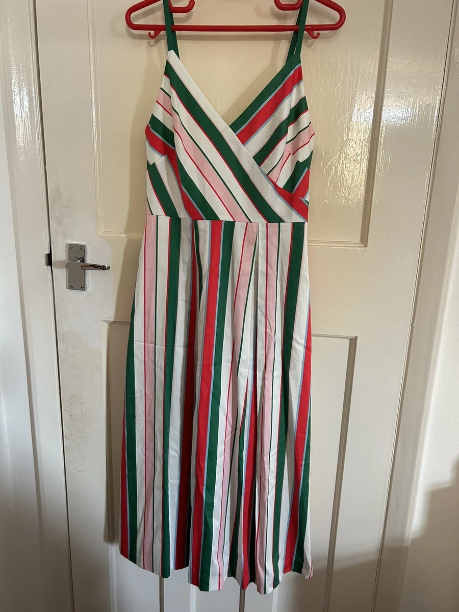 Ted Baker Tutti Frutti Green Red and White stripe dress size 1 UK 8 BNWT