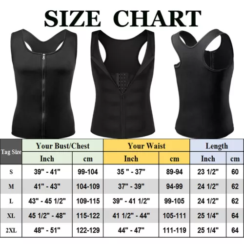 Men Sauna Sweat Vest Suit Waist Trainer Body Shaper Weight Loss Tank Top Workout - Picture 29 of 31