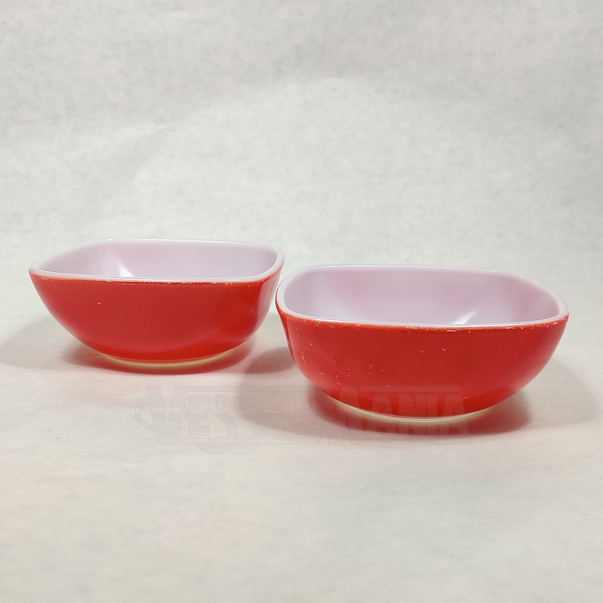 2 Vintage Pyrex 410 Small Square Hostess Bowls Ovenware 12 oz c